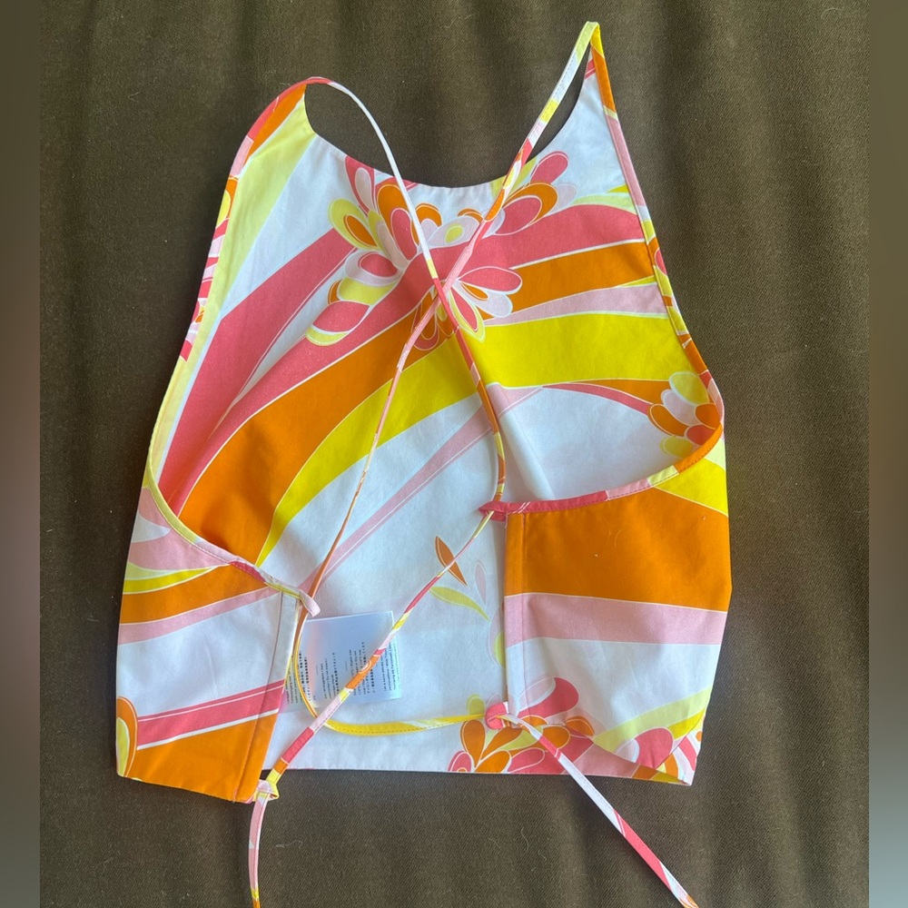 Emilio Pucci Yellow Orange Pink White Printed Mini Dress